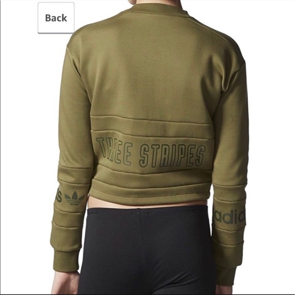 Adidas 3 Stripes cropped crew neck sweatshirt - Picture 2 of 4